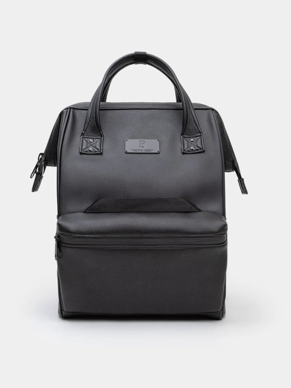 Premium Black Structured Backpack with Top Handles